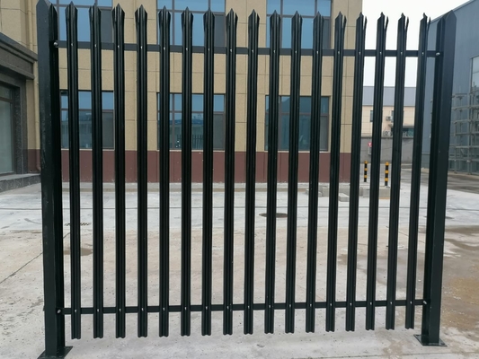 Customized heavy duty palisade fence panels W  type head top palisade fencing