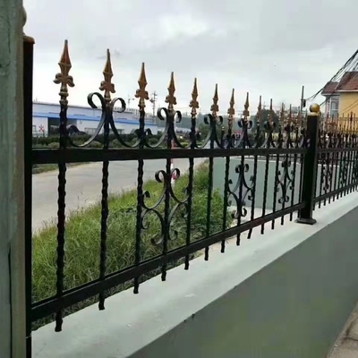 Wholesale 6ftx8ft garden black metal fences anti rust galvanized steel fence