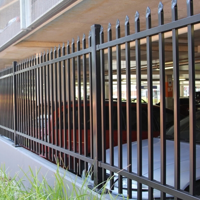 Wholesale 6ftx8ft garden black metal fences anti rust galvanized steel fence