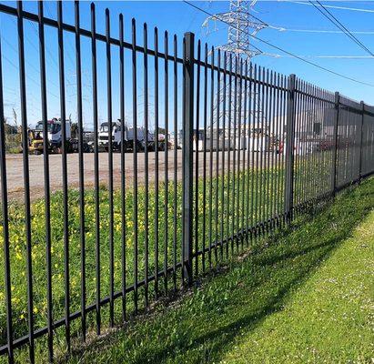 Wholesale 6ftx8ft garden black metal fences anti rust galvanized steel fence